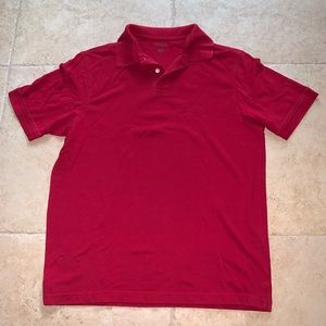 Red shirt sleeve polo shirt